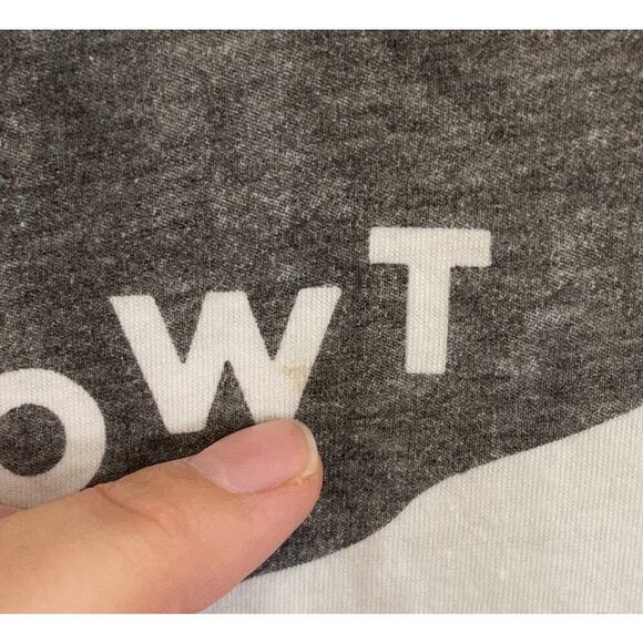 STOP STRESSIN' MEOWT Top Womens M Graphic Cat Lover Raglan Elbow Baseball White - Picture 5 of 9